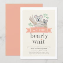 Koala Bear Vi kan barly Wait Par Baby Shower