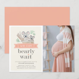 Koala Bear Vi kan barly Wait Par Baby Shower Inbjudningar