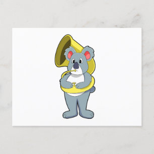 Koala bear vid Musik med saxofon.PNG Vykort