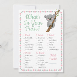 Koala Bear What's in your Purse Shower Game Rosa