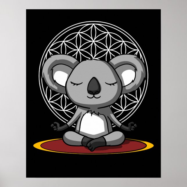 Koala Bear Zen Yoga Meditation Animal Poster (Framsidan)