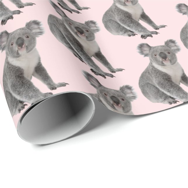 Koala Bears på Rosa  Presentpapper (Rullad Hörn)