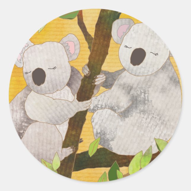 Koala Bears Runt Klistermärke (Framsida)