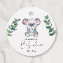 Koala Bebis Babyshower Gåvor Etiketter