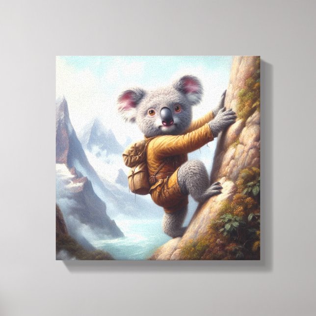 Koala Bergsklättring Canvastryck (Framsida)