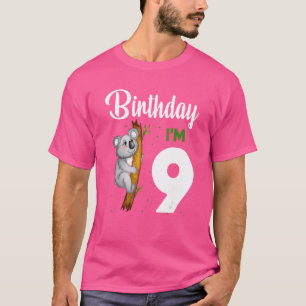 Koala Birthday 9th Girl 9 Year Old Koalas Kids Bo T Shirt