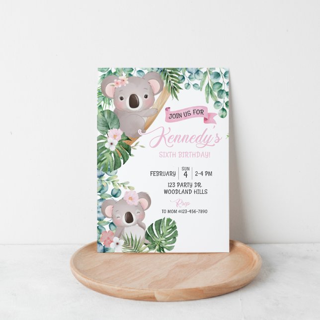Koala Birthday, alla åldrar, Låt oss Häng, Party A Inbjudningar (Skapare uppladdad)