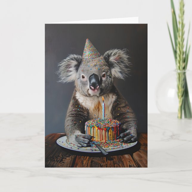 Koala Birthday Bash Greeting Card Kort (Framsida)