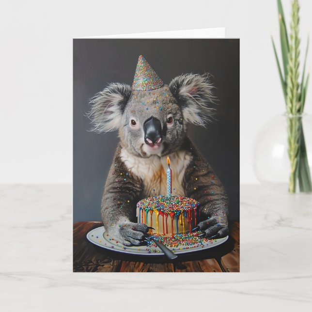 Koala Birthday Bash Greeting Card Tack Kort (Framsida)