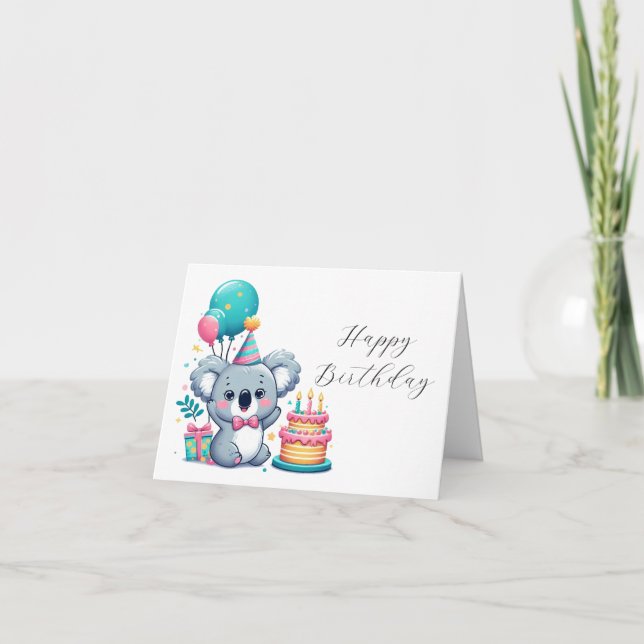Koala Birthday Card Anteckningskort (Framsida)