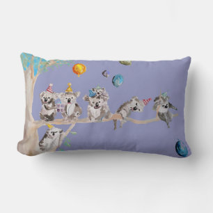 Koala Birthday Cute Koalas Barn Lila Cushion Lumbarkudde
