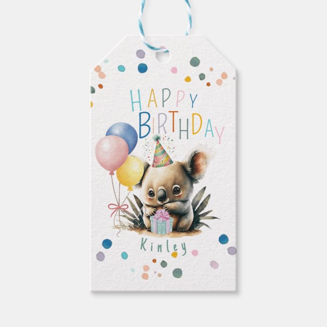 Koala Birthday Presentetikett (Framsidan)