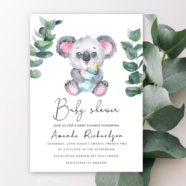 Koala Björn Barnkalas Inbjudan (Skapare uppladdad)