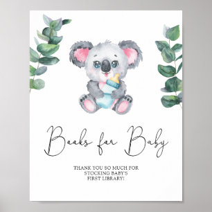 Koala Björn Böcker för bebis Poster