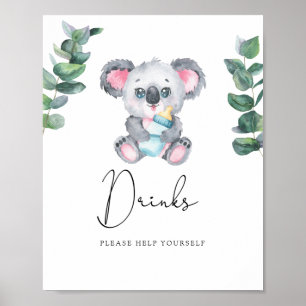 Koala Björn Drinks varsågod Poster