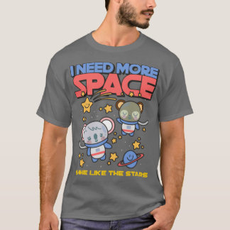 Koala Björn Flytande i Rymden Whimsical Kosmisk Fr T Shirt