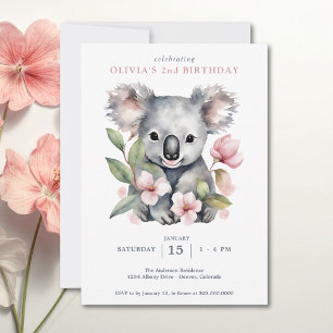 Koala Björn Första Födelsedagen  Inbjudningar