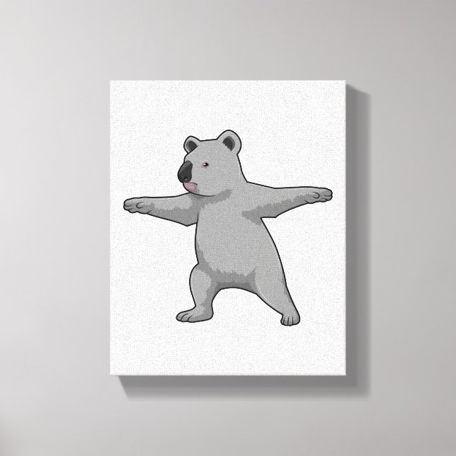 Koala björn i Yoga Fitness Canvastryck (Framsida)