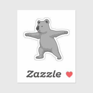 Koala björn i Yoga Fitness Klistermärken