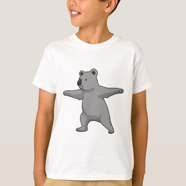 Koala björn i Yoga Fitness T Shirt (Framsida)