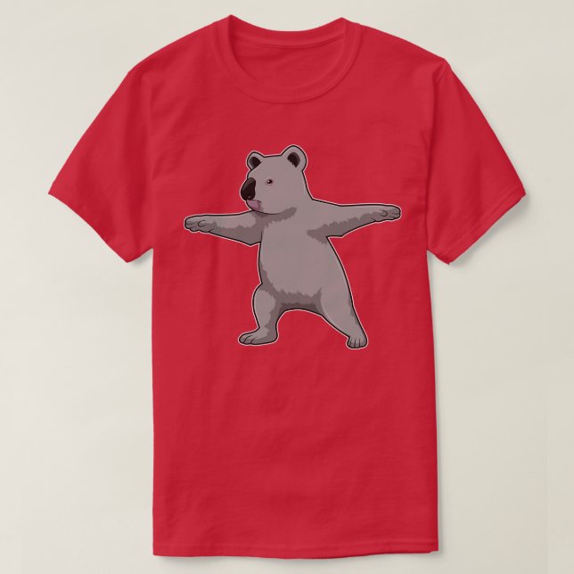 Koala björn i Yoga Fitness T Shirt (Design framsida)