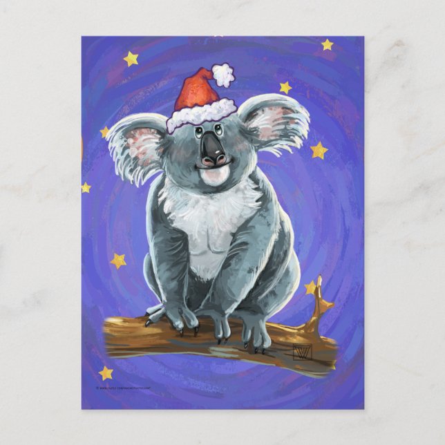 Koala Björn jul Helg Vykort (Framsida)