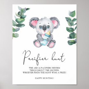 Koala Björn - nappjakt bebisshowerlek Poster