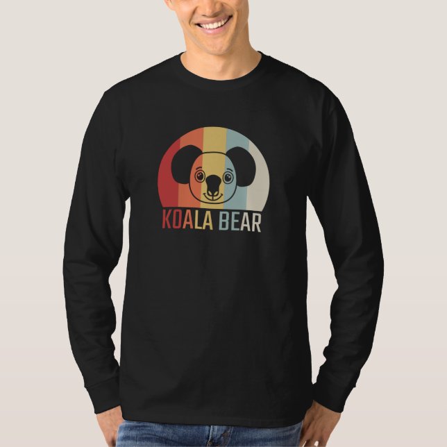 Koala Björn Retro T Shirt (Framsida)