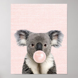 KOALA BJÖRN UPPBLÅST RÖS BUBBELGUMMI POSTER