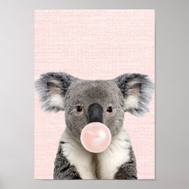 KOALA BJÖRN UPPBLÅST RÖS BUBBELGUMMI POSTER