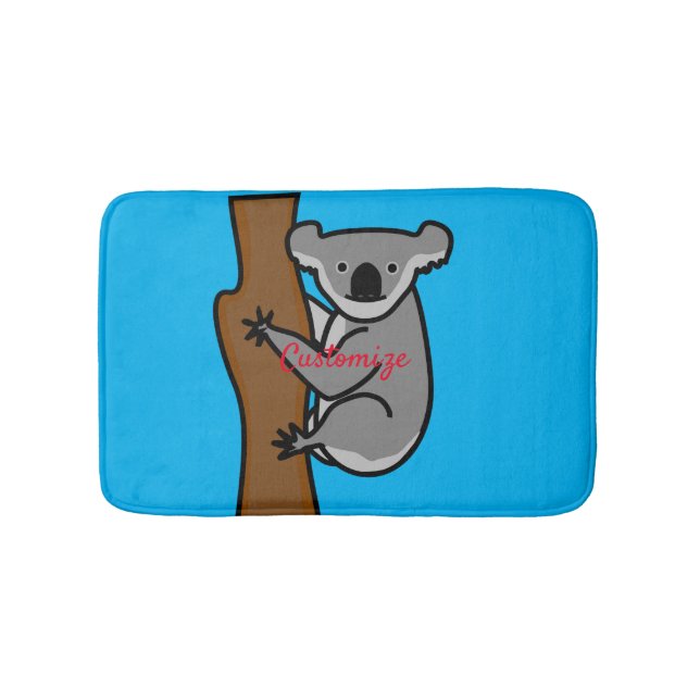 Koala Björn vid klättring Träd Thunder_Cove  Badrumsmatta (Framsidan)