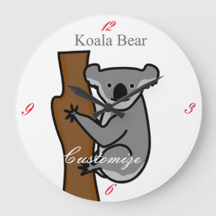 Koala Björn vid klättring Träd Thunder_Cove Stor Klocka