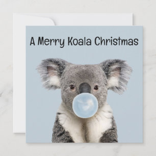 Koala Blowing a Blue Bubble gum God Hälsning Kort
