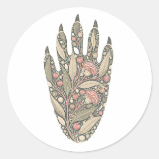 Koala Botanical Footprint Nature Sticker Runt Klistermärke