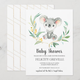 Koala Bush Baby | Babyduschinbjudningar Inbjudningar