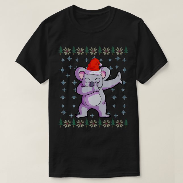 Koala Christmas  Boys Santa Hat Koala Lover Gift  T Shirt (Design framsida)