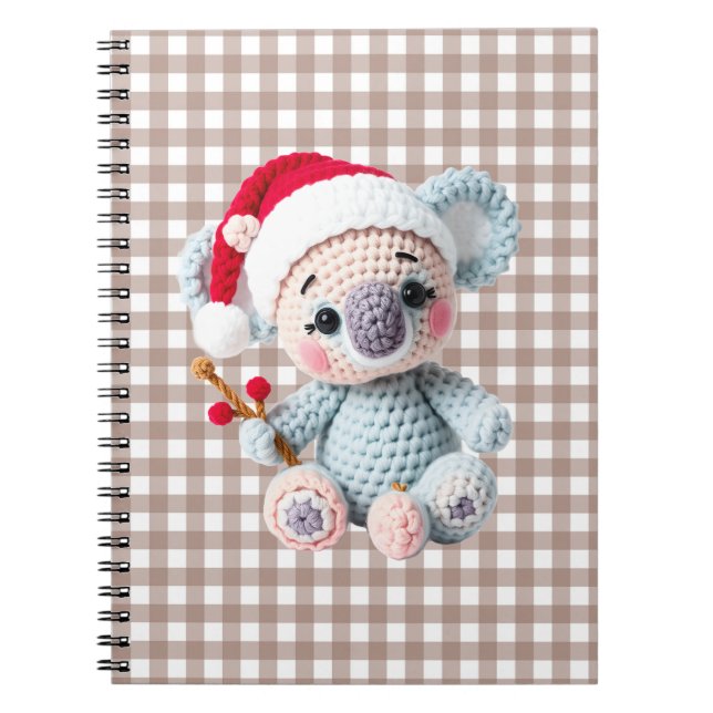 Koala Christmas clip art, faux yarn koala,  Anteckningsbok (Framsidan)
