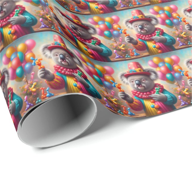 Koala Clown Presentpapper (Rullad Hörn)