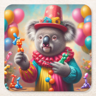 Koala Clown Underlägg Papper Kvadrat
