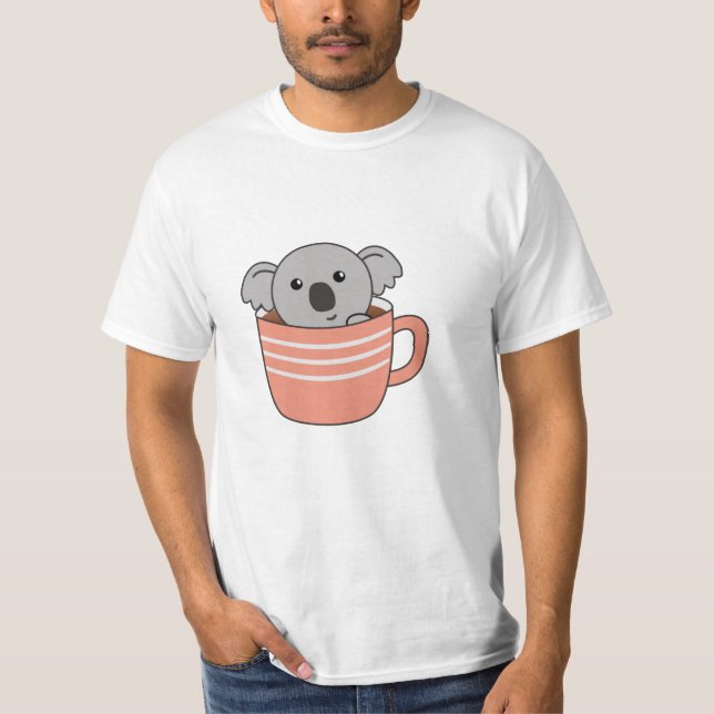 Koala Coffee Coffee Kopp Cute Animals Koalas T Shirt (Framsida)