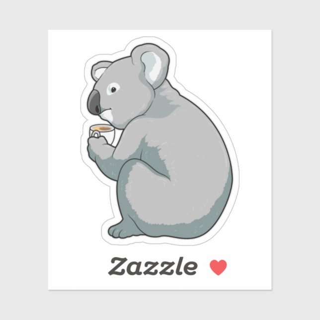 Koala Coffee Kopp Klistermärken (Ark)