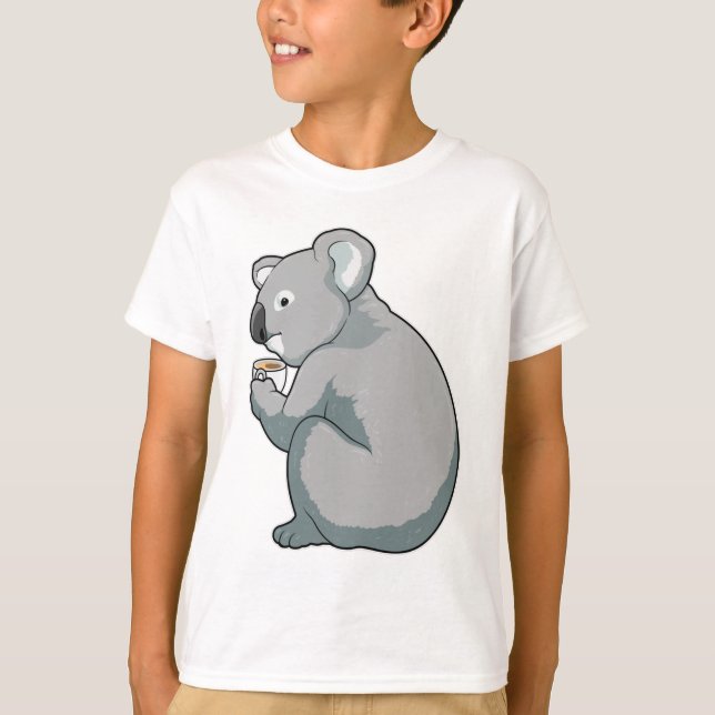 Koala Coffee Kopp T Shirt (Framsida)