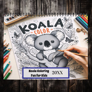 Koala Coloring Roligt för barn 20XX Kalender