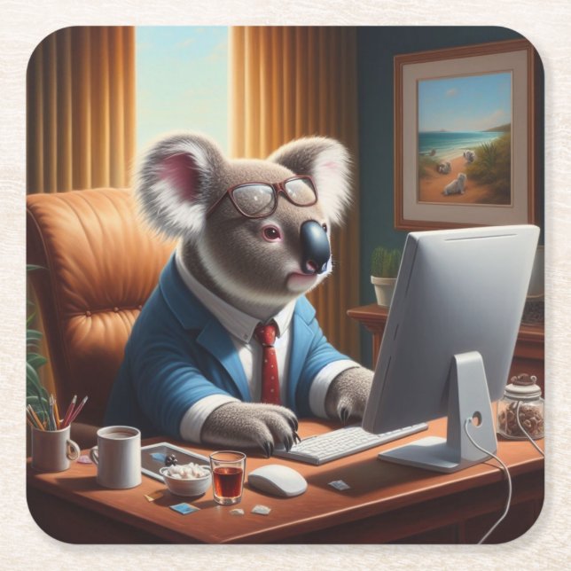 Koala Computer Underlägg Papper Kvadrat (Framsidan)