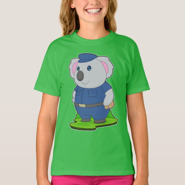Koala Cop Police hat T Shirt (Framsida)