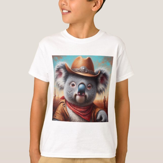 Koala Cowboy T Shirt (Framsida)