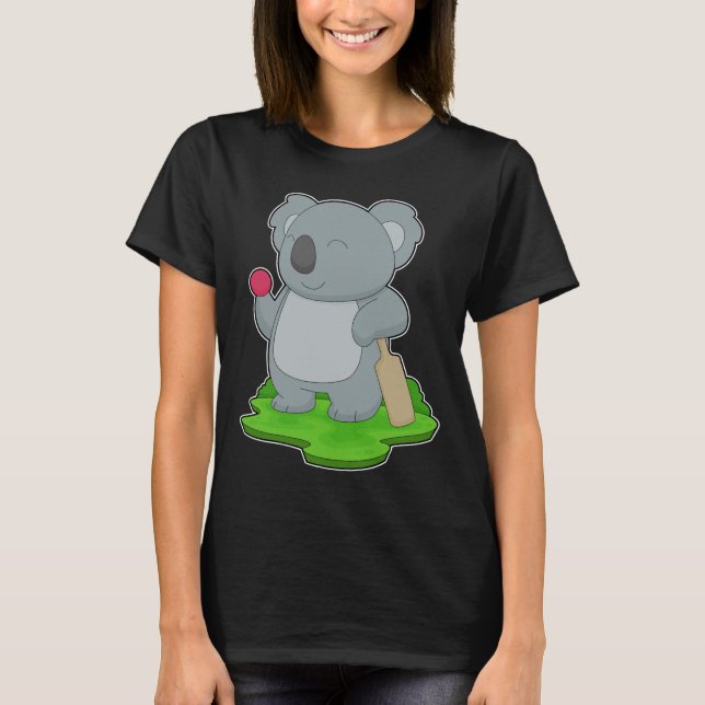 Koala Cricket fladdermus T Shirt (Framsida)