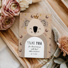 Koala Crown Boho Neutral Thank You Baby Shower Tack Kort