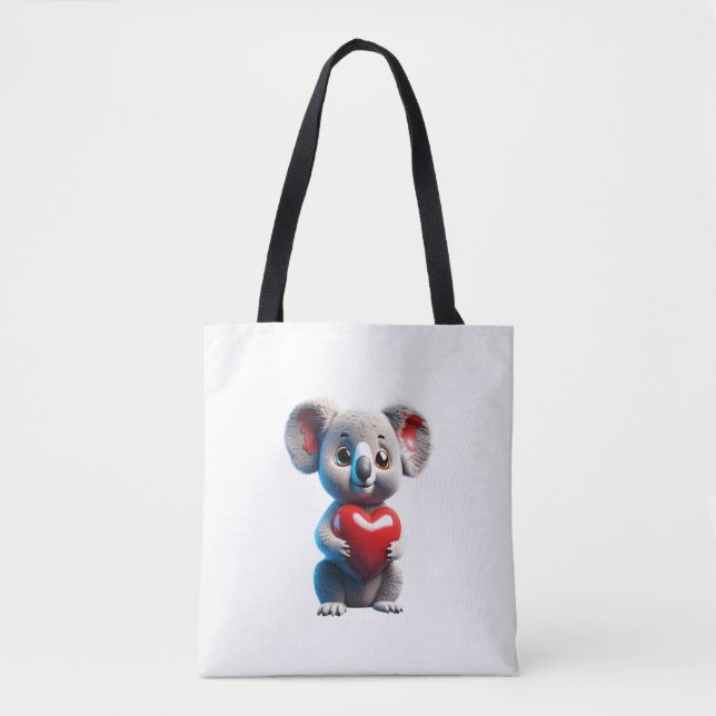 Koala Cuddle Tote: A Touch of Nature's Kärlek Tygkasse (Framsida)