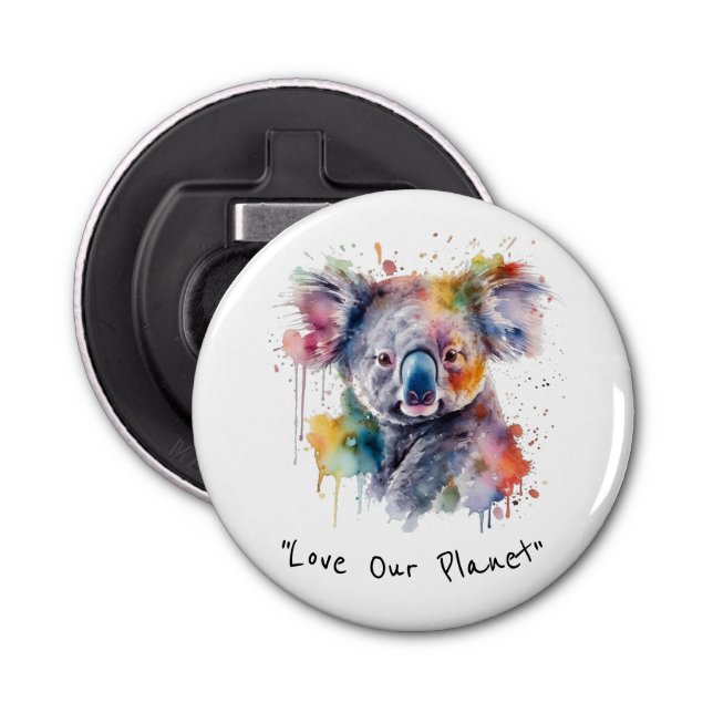 Koala Cuddles i Färg, anpassningsbar Flasköppnare (Framsidan)